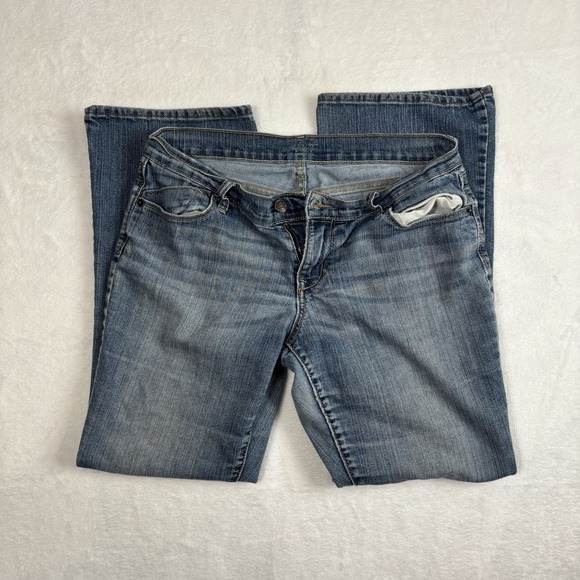 Old Navy Flirt Blue Jeans Denim Pants Wide-Leg Women's Size 6 Short 32" WAIST - Picture 1 of 8